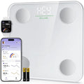 Ovutek Smart Scale for Body Weight Digital Bathroom Scale BMI Weighing Body Fat Scale Accurate Body Composition Scale Monitor for People's Health with Smartphone App Compact Size 400lb (White)