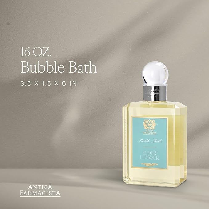 Antica Farmacista Bubble Bath - Relaxing Foam Bath with Honey Jojoba Oil &amp Aloe Vera - Luxury Gift for Any Occasion - Elderflower 16 fl oz
