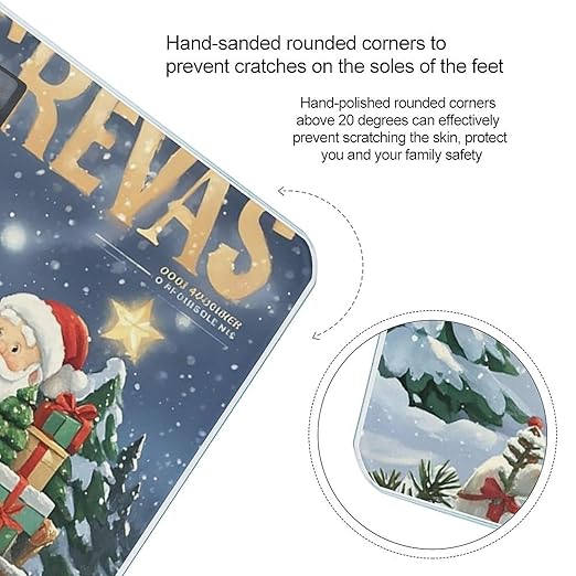 Before Christmas Bathroom Scale for Body Weight Bathroom Weighing Scales with Back Lit LED Display Sturdy Tempered Glass Body Weight Bathroom Scale 400lb Weighing