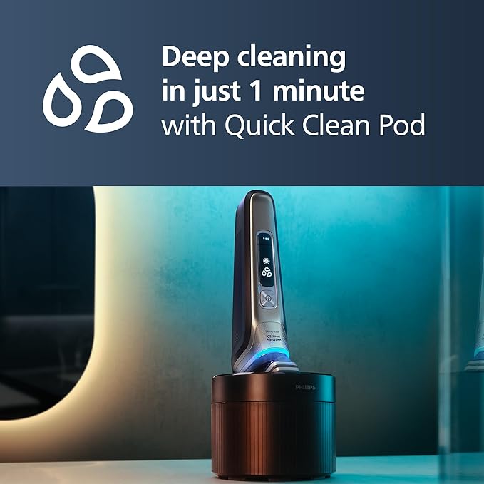 Philips Norelco Shaver Series 9000 Space Grade Edition Wet &amp Dry Electric Shaver with Lift &amp Cut Shaving System Pop-up Trimmer Cleaning Pod &amp 3 Cartridges Charge Stand &amp Travel Ca