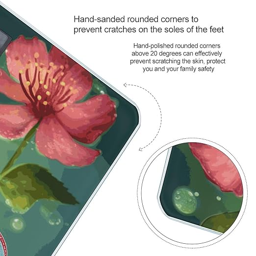 Dragonflies and Flowers Bathroom ScaleHighly Accurate Digital Weighing Machine for People Bright LED Display Weight Scale for The Aldult Home Use
