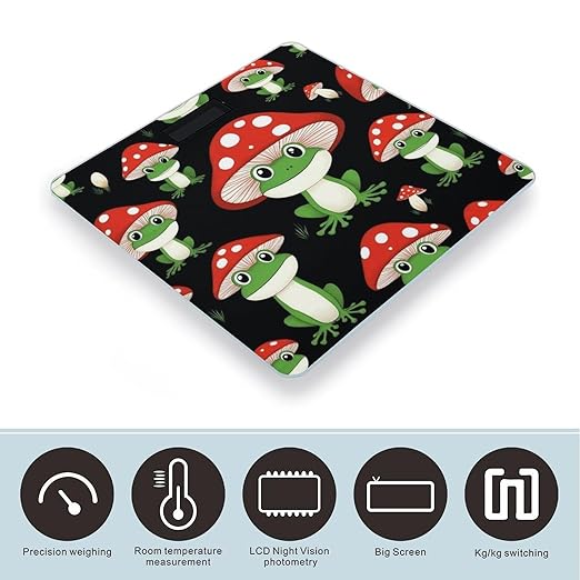 Men's Smart Scale for Body Weight Digital Bathroom Weighing Scale Automatic Switch Energy Saving Scale Cute Frogs Cartoon Mushroom Hats