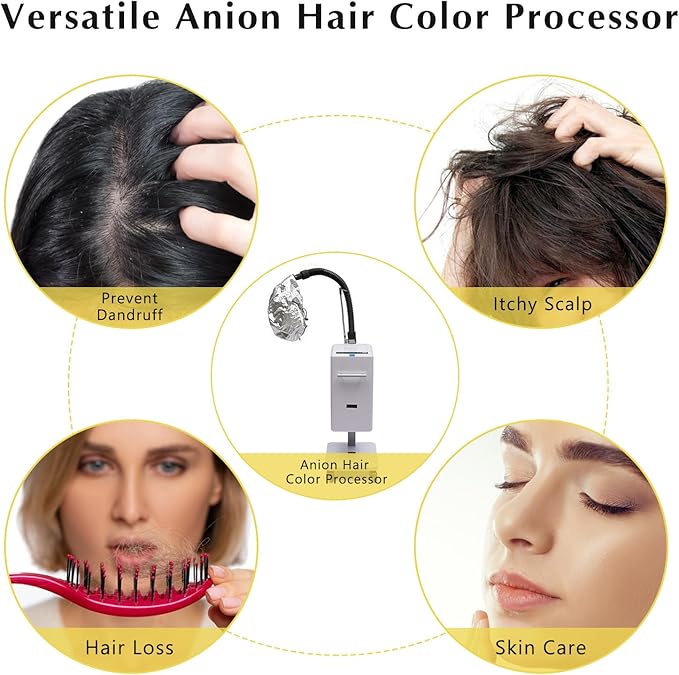 Professional Vertical Salon Hair Steamer 110V 500W Vertical Nano Hair Steamer Hair Color Processor with Smart Touch Control Display Salon Salon Spa Equipment Anion Hair Color Processor