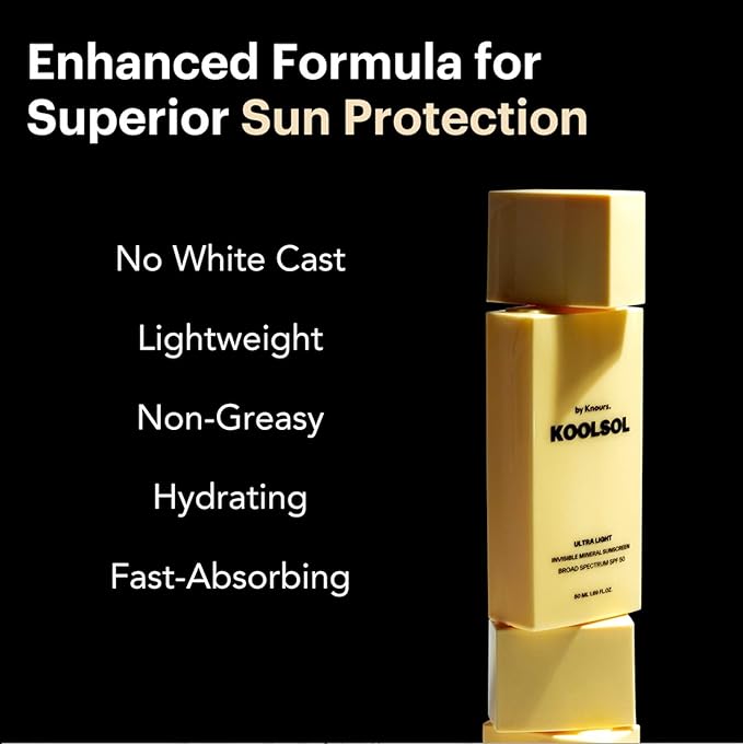 by Knours Ultra-Light Invisible Mineral Sunscreen Broad Spectrum SPF 50 Moisturizing for All Skin Types Korean Innovation 2 Pack 50ml/1.69 fl. oz.