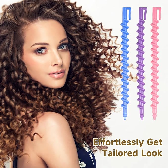 Long Hair Curling Kit With 100 Rods Plastic Styling Tools In Mixed Colors No-Heat Curlers For Soft Perm Waves And Diy Curls