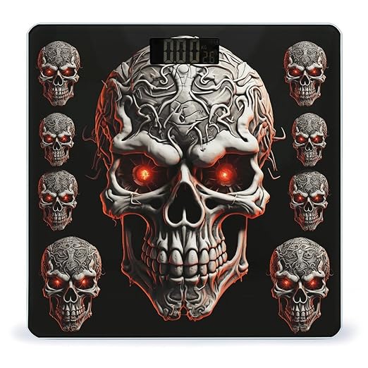 Evil Skull Smart Scale for Body Weight Accurate Bathroom Scale with LED Display Digital Weight Scales Weighing Machine High Precision Scales for Bath Home