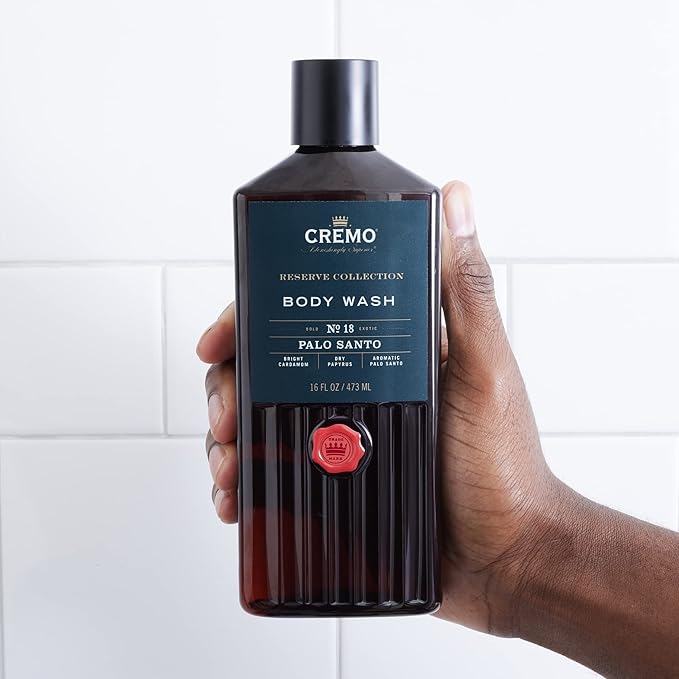 Cremo Barber Grade Hair Styling Thickening Paste and Palo Santo Body Wash Bundle 4 Oz and 16 Fl Oz