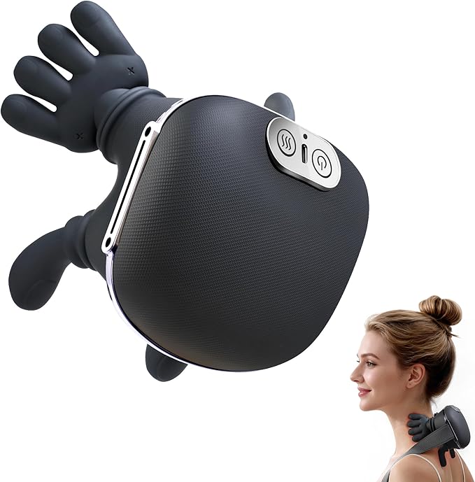 Neck Massager for Pain Relief with Deep Tissue Massage and Heat Bionic Hand Neck and Shoulder Massager for Back Relaxation Home Office Travel