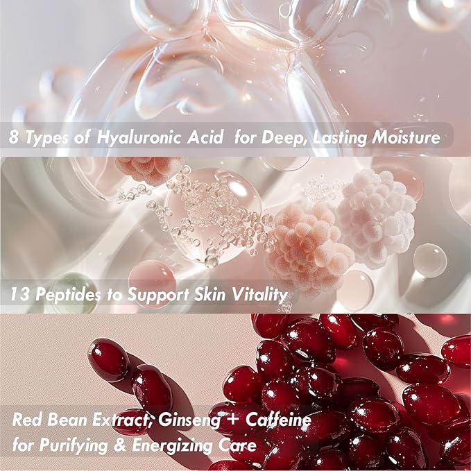 Korean Red Bean Body Lotion &amp Body wash - 24hr Hydrating Smoothing &amp Texture Care for Sensitive Skin - Peptides &amp Hyaluronic Acid - Vegan &amp Cruelty-Free - 8.45 fl oz