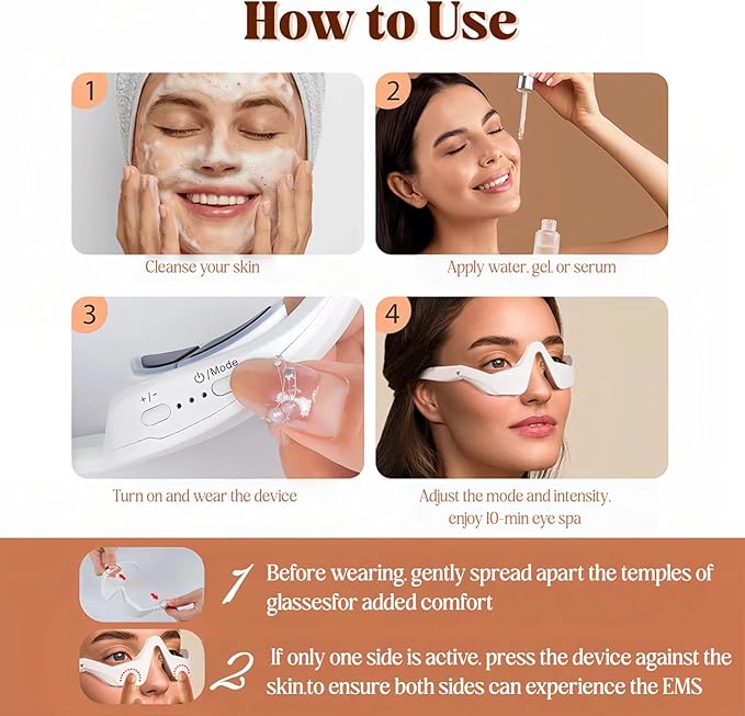 Eye Lift Device Under Eye Red Light Therapy Device for Dark Circles Wrinkles &amp Puffiness Eye Bags Treatment Wand Anti-Aging Eye Care Device for Women (White)