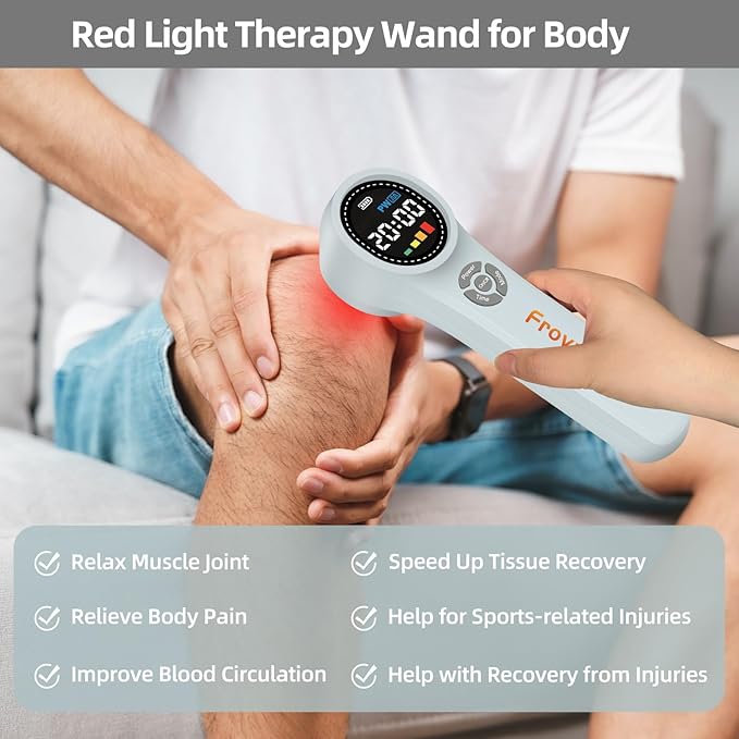 Cold Light Therapy Machine 4x980nm+4x810nm+16x660nm Red Light Therapy Device at Home Infra Red Light Therapy for Pain Hand Held Red Light Therapy Device for Elbows Knees Shoulders Hands