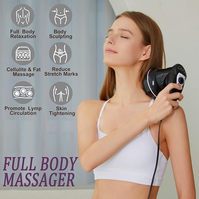 Body Sculpting Machine for Women - 6-Speed Cellulite Massage &amp Lymphatic Drainage Device with Lipo Roller Handheld Home Use for Belly Fat Stomach Thighs &amp Buttocks Sculpting