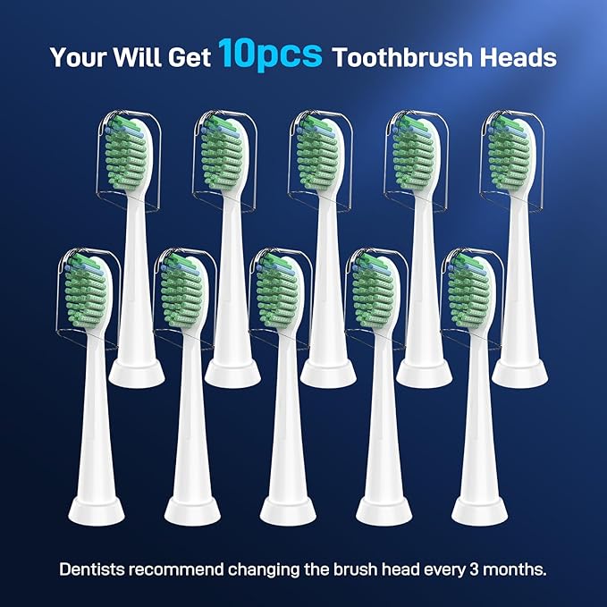 Toothbrush Replacement Heads Compatible with TAO Clean Sonic Electric Toothbrush - Daily Care Whitening Brush Heads Compatible with Taoclean White