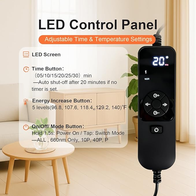 Red Light Therapy for Legs &amp Feet Infrared LED Leg Wrap with 660nm Red &amp 850nm Near Infrared Light for Muscle Recovery Relaxation &amp Circulation 5 Modes &amp Timer Settings
