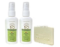 Bath &amp Body Works Waikiki Beach Coconut SPF 50 Sunscreen Spray 2 Pack Travel Size with a Natural Oats Sample Soap