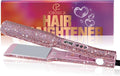 DORISILK Crystal Diamond Professional Hair Straightener 2 Inch Titanium Flat Iron Bling Rhinestone Straightening Iron Curling 2 in 1 Salon High Heat 480 °F Instant Heat Up Dual Voltage Rose Pink