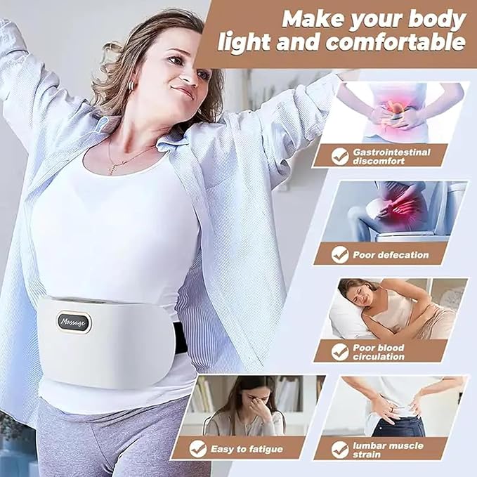 Electric Abdominal Massager Abdominal Rubbing Instrument 3 Level of Strength Adjustment &amp Forward/Reverse Massage 10 Minutes Intelligent Timing for Gastrointestinal Care