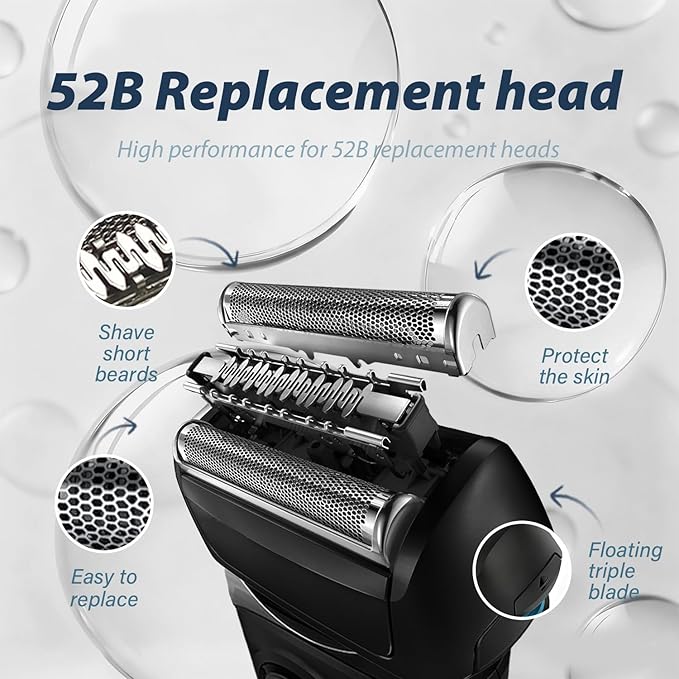 52B replacement heads shaver Compatible with Series 5Suitable for 5190cc 5090 5090cc 5197cc 5195cc.for menwet and dry.