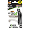 BIC Flex 4 Hybrid Men's 4-Blade Disposable Razor 2 Handles and 20 Cartridges Smooth and Close Shave