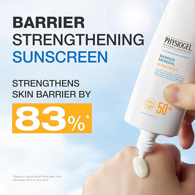 Physiogel Lightweight Moisture Korean Sunscreen Broad Spectrum SPF 50+ Water Resistant &amp Safe for Sensitve Skin Reef Friendly Paraben-Free Dermatologically Tested Korean Skin Care.