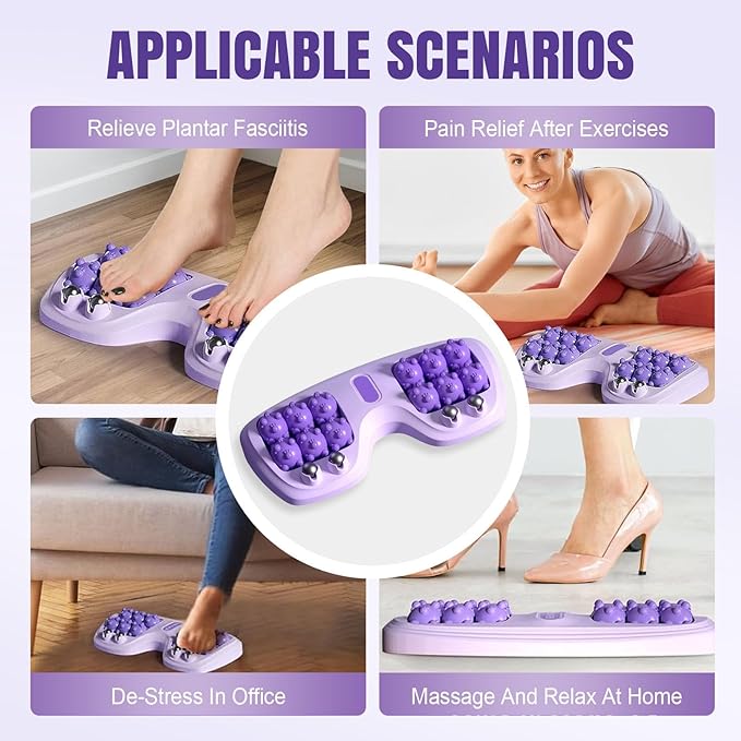 Foot Massager Roller for Plantar Fasciitis Relief Dual Foot Massage Roller for Plantar Fasciitis Relief Feet Massager Portable Reflexology Massager for Stress Relief &amp Improved Circulation (Gree