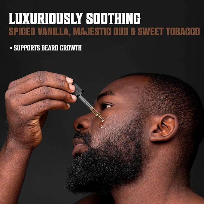 Viking Revolution Beard Oil for Men 3 Pack - Natural Mens Beard Oil Variety Set - Spiced Vanilla Sweet Tobacco Majestic Oud - Beard Conditioning and Moisturizing for a Healthy Beard (3 Pack 1oz)