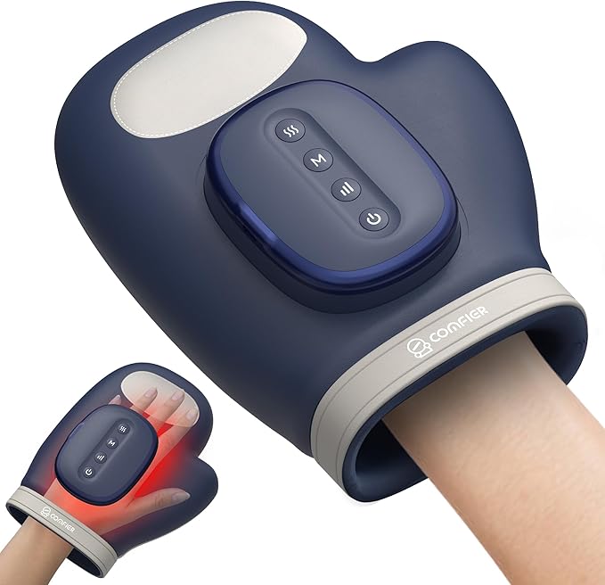 COMFIER Cordless Hand Massagerwith Heat and Compression Updated Bigger Electric Hand Massage for Arthritis and Carpal TunnelWrist Massage Used at HomeOffice for WomenMenBlue