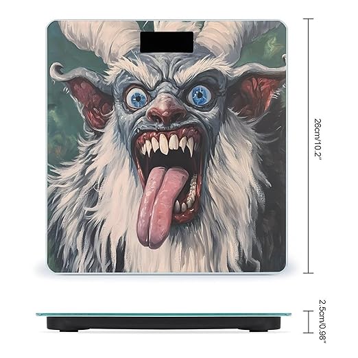 Funny Krampus Digital Bathroom Scale for Body Weight Lighted LCD Display Round Corner