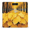 Autumn Yellow Leaves Scale for Body Weight Anti-Slip Tempered Glass Digital Bathroom Scales Clear LCD Display Weighing Scale Safe Rounded Corners Smart Scales
