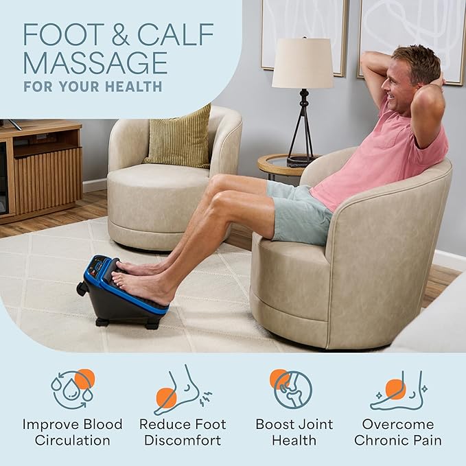 LifePro VibraFlow Foot Massager for Neuropathy - Relaxing Calf and Foot Therapy with Heat Option for Maximum Soothing Relief - Massager for Blood Circulation and Revitalization