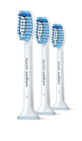 Philips Sonicare Genuine Sensitive Replacement Toothbrush Heads for Sensitive Teeth 3 Brush Heads White HX6053/64