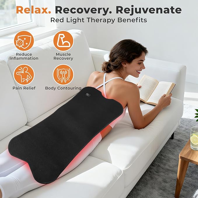 Red Light Therapy for Body 31.5''× 14.2'' Eligible Red Light Therapy Pad Dual Chip Grade 330 LEDs 660nm &amp 850nm Light Therapy Mat with Timer Remote Control