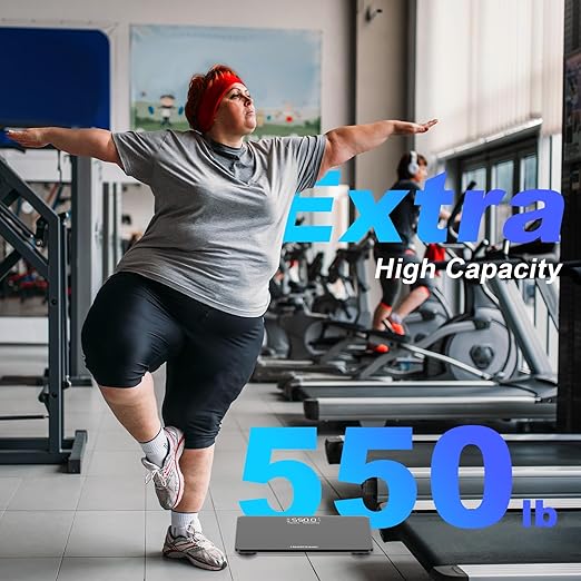 550lbs/250kg Scale for Body Weight Bathroom: Digital Scales Accurate with BMI Via Smart APP Capacity Weight Scales Extra-High Capacity Bright LED Display &amp Large Clear Numbers