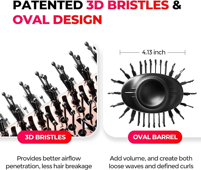 TYMO Hair Dryer Brush Blow Dryer Brush in One 4 in 1 Ionic Hairdryer and Styler Volumizer with Oval Titanium Barrel Hot Air Straightener for Smooth Frizz-Free Blowout Gold
