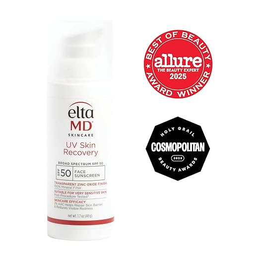 EltaMD UV Skin Recovery Face Sunscreen with Zinc Oxide All Mineral Safe for Sensitive Skin SPF 50