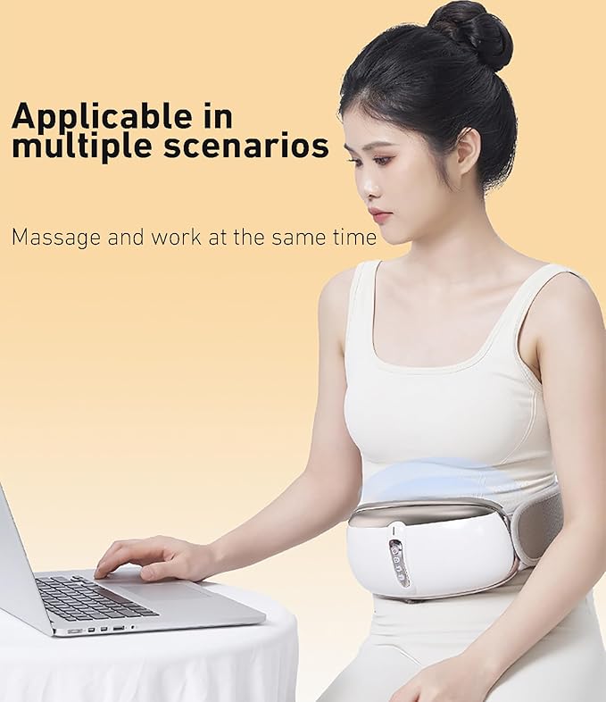 Electric Abdominal Massage Slimming Belt 4 Massage Intensities 100mm Diameter Enlarged Massage Plate for Back Massage Lifting Buttocks Slimming Belly and Thighs
