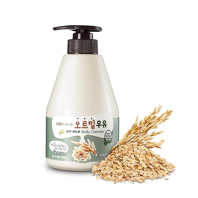 WELCOS Kwailnara Peach &amp Oat Milk Body Wash Set – Nourishing &amp Soothing Korean Skincare Duo with Vitamin C &amp Milk Proteins 560g / 19.75oz Each