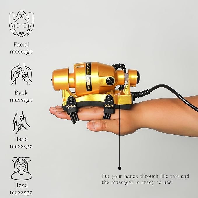 HOMORA Powerful Double-Speed Full Body Massager – Electric Handheld Deep Tissue Massager with Floating Action for Pain Relief Relaxation &amp Recovery – Full Body Vibration Therapy Machine (Golden)