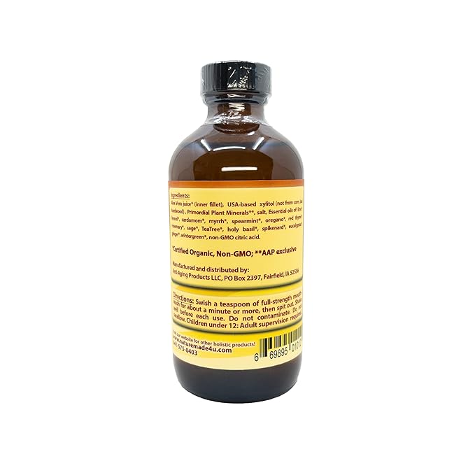 Healthy Teeth &amp Gum Mouthwash – Natural Alcohol-Free Oral Rinse for Fresh Breath Gum Health &amp Enamel Support – Organic Non-GMO Fluoride-Free Herbal Formula by Anti-Aging Products
