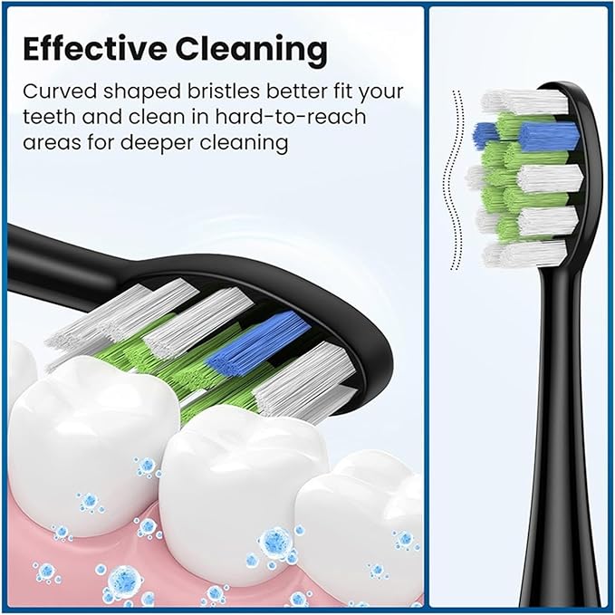 5 Pcs/10 Pcs Replacement Brush Heads Compatible for Electric Toothbrush(5 pcs BK)