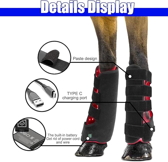 LED Red Light Therapy Device for Horse Hoof Horse Near Infrared Therapy Wrap Portable Deep Light Therapy Muscle Joint Pain from Strenuous Exercise of Horse