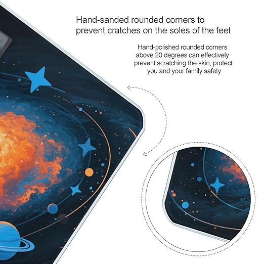 Galaxy Spiral Nebula Scale for Body Weight Sturdy Tempered Glass Weighing Scales with LCD Display Accurate Digital Bathroom Scale Convenient Body Fat Smart Scales Easy Read