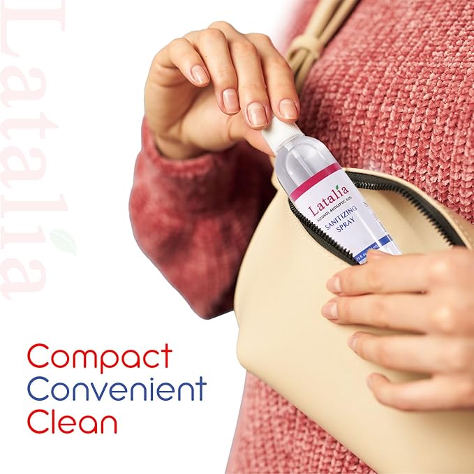 Latalia Unscented Hand Sanitizer Spray Refill Pack of 24 | 6.67 Fl oz with 80% Alcohol Bulk Hand Sanitizer Travel Size | Hand Sanitizing Spray For Quick Dry Hand
