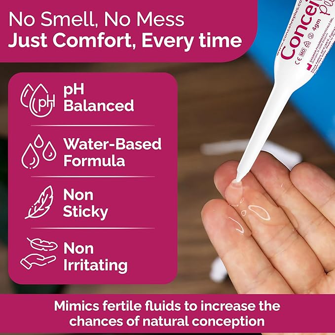 CONCEIVE PLUS Fertility Lubricant for Couples Trying to Conceive Naturally | Water-Based Lube and Lube Support for Intimacy | Water Based Lubrification for Women pH Balance | 8 Pre-Filled Applicators