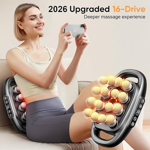 16 Head Massage Gun Deep Tissue - 2026 Upgrade 16-Drive Percussion Muscle Massager with 3 Modes &amp 30 Intensities Portable Quiet Massager for Legs Waist Back Neck Shoulder Muscles Pain Relief