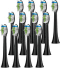 8-16pcs Toothbrush Heads Compatible for Philips Electric Replacement Brush(12pcs Black)