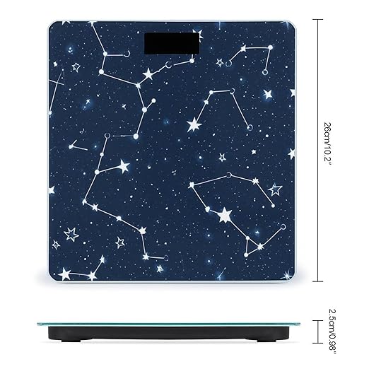 Smart Scale for Body Weight Digital Bathroom Weighing Scale Energy Saving Scale Constellation Galaxy Starry Night Stars Glow in The Dark Midnight