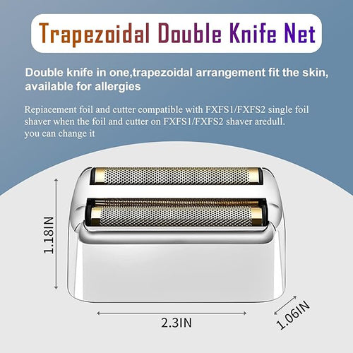 2 Pack Shaver Replacement Foil and Cutters compatible with BaBylissPRO Double FXFS2 Metal shaver foil replacement (Sliver-2PCS)