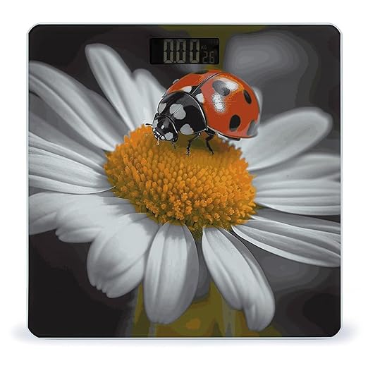 Ladybug Daisy Bathroom Scale Ultra-Bright Liquid Crystal Screen Weight Scale Accurate Bathroom Body Scales for Body Weight Bathroom Pet Home Bedroom Gift-Giving