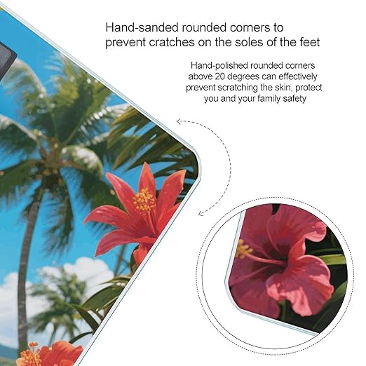 Hawaii Floral Tropic Weight Scale Cute Bathroom Scale for Body Highly Accurate Digital Weighing Machine for People Compact LCD Display Scales with Sturdy Toughened Glass Scales